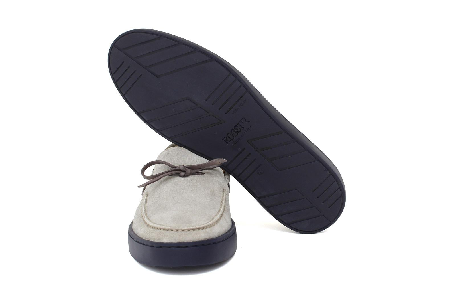 Slip on in camoscio roccia con fondo in gomma blu cucito 649FLOROC 141 ROSSI