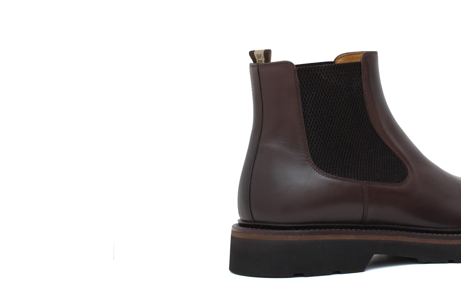 Stivaletto beatles in vitello marrone sfumato e fondo in gomma leggera 9154CTPSMM 401 ROSSI