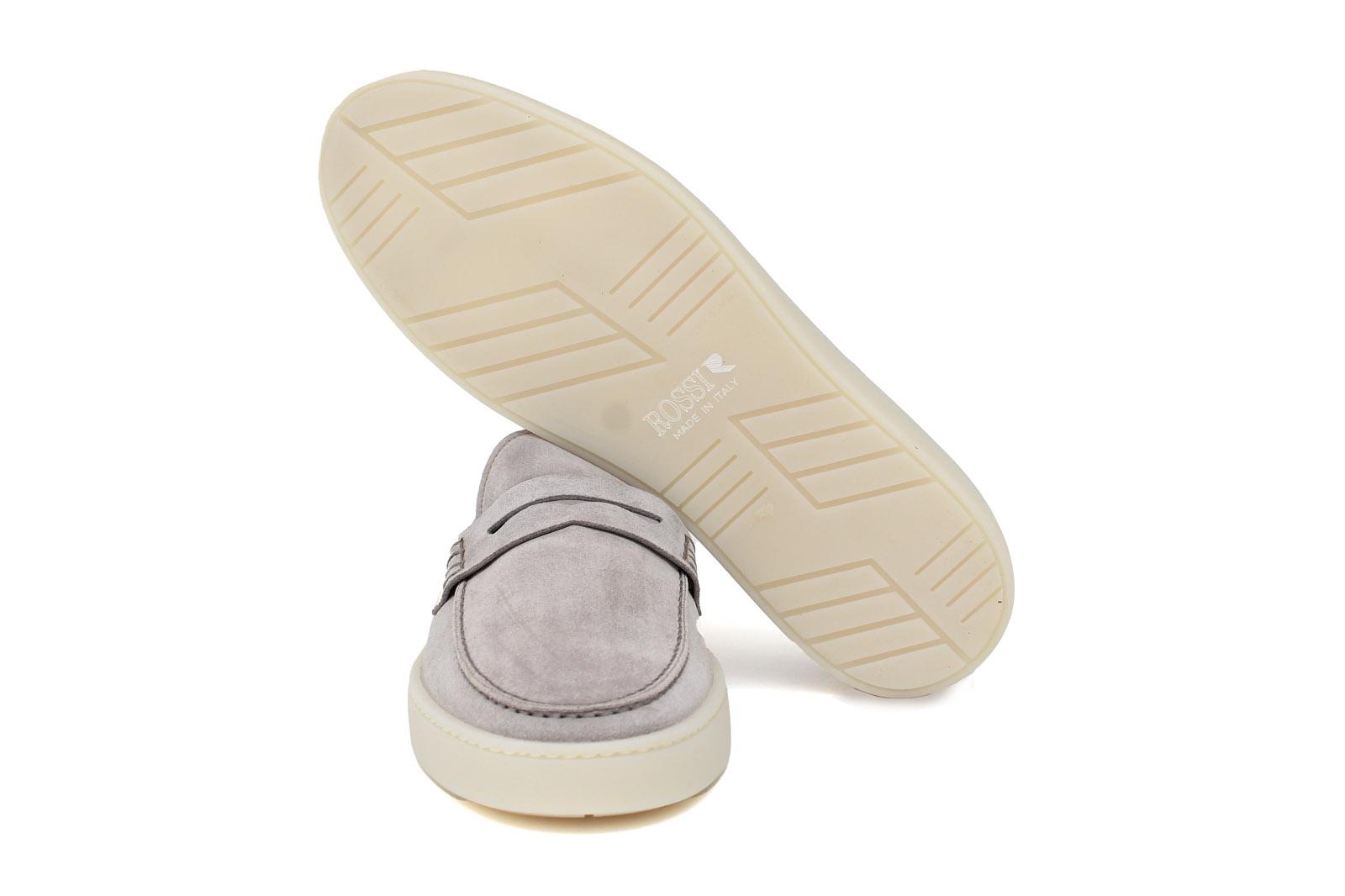 Slip on in camoscio color roccia con fondo in gomma cucita 645FLOT 70 UN ROSSI