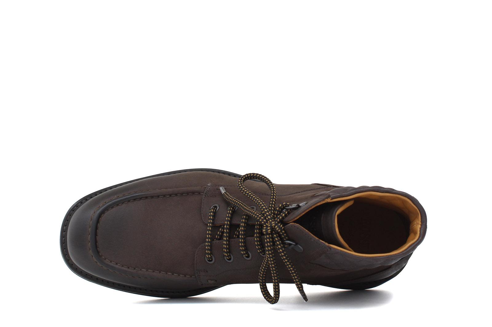 Stivaletto stringato in nabuk invecchiato testa di moro con fondo in gomma leggera 1202PRTM 1111 ROSSI