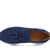 Mocassino con mappine sportivo in camoscio navy con fondo vibram leggero 276FLOLTR 114 ROSSI