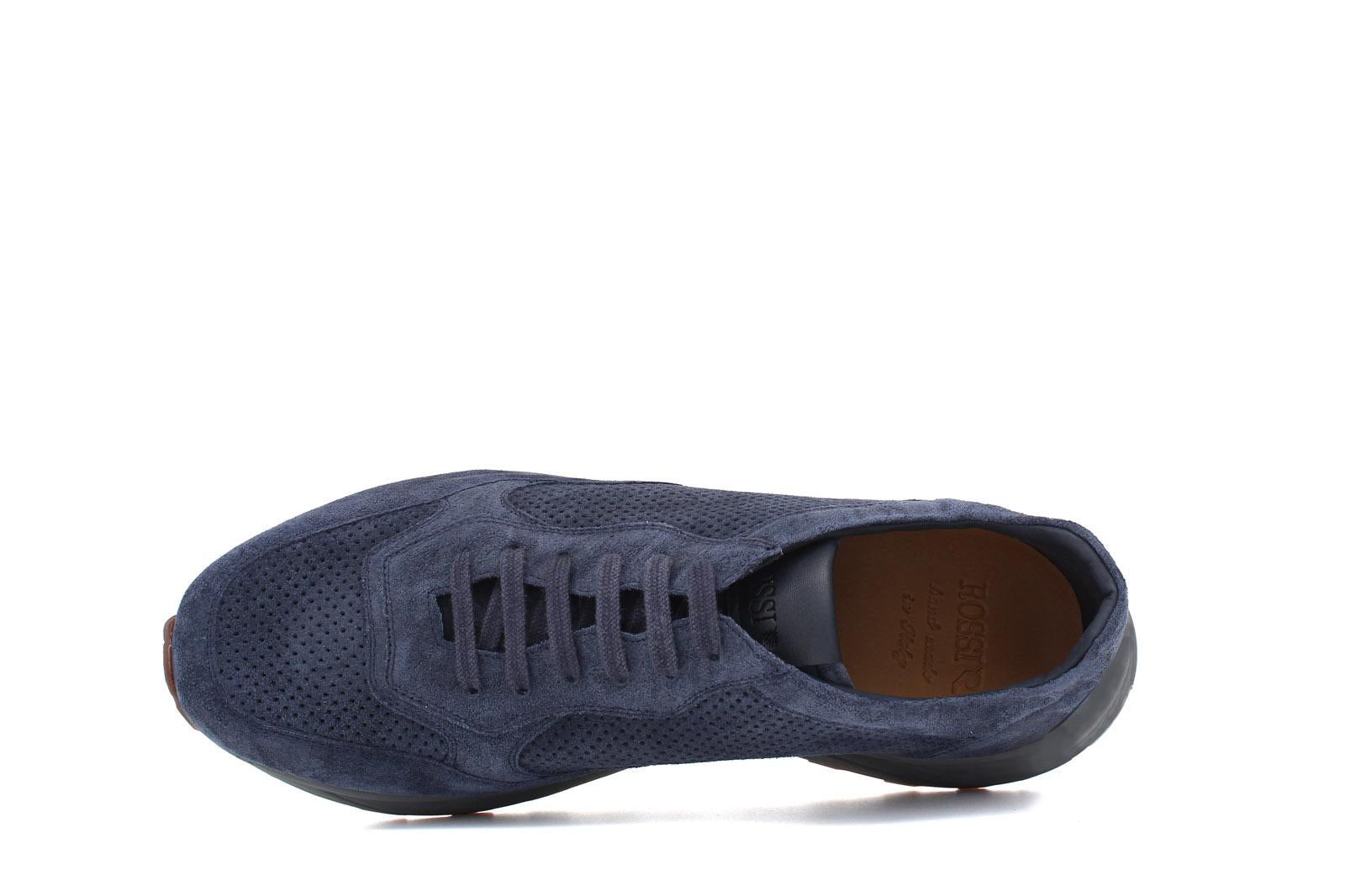Sneaker in camoscio traforato colore navy e fondo leggero Vibram 1010FLTZ 1102 ROSSI