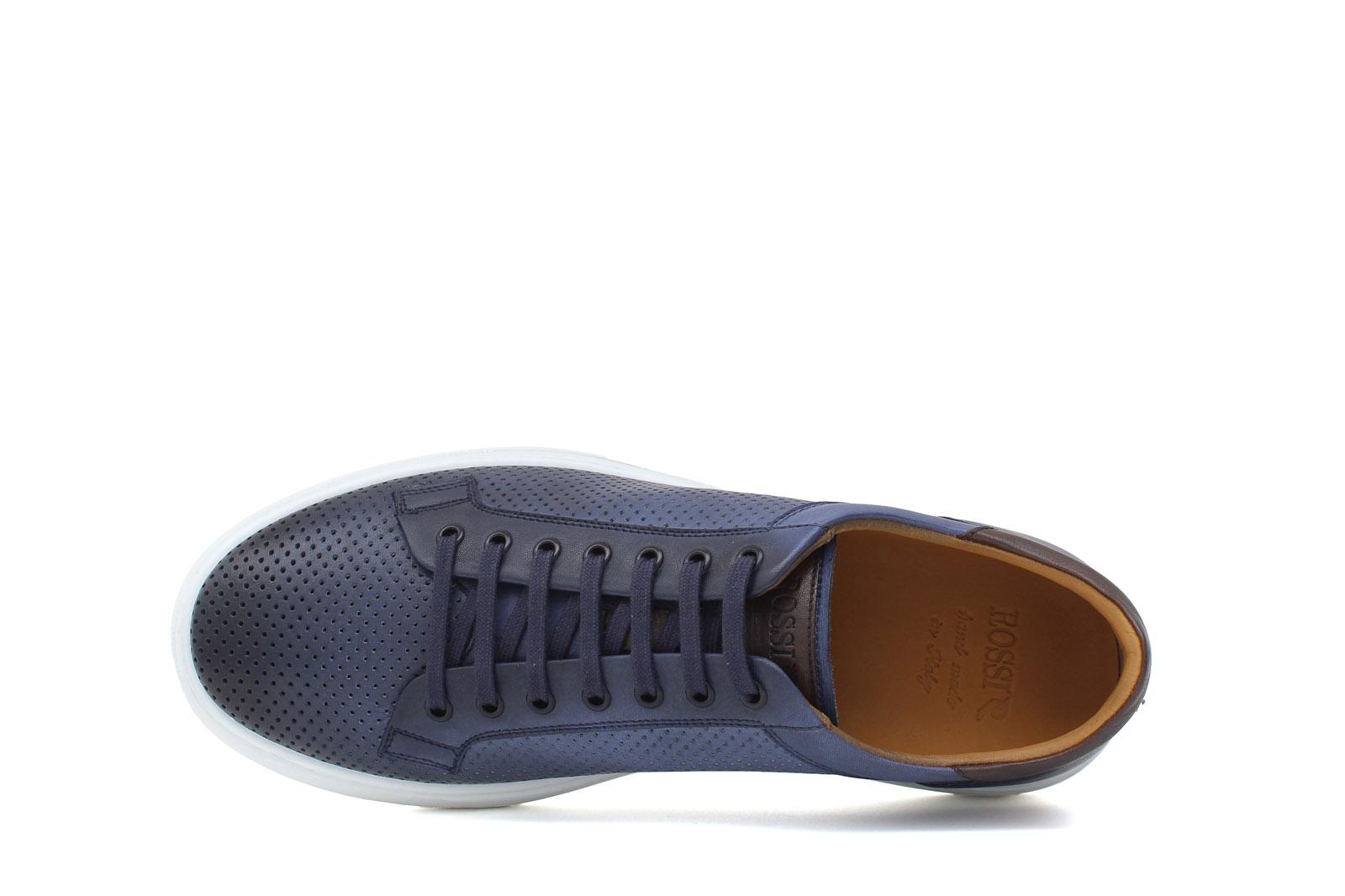 Sneaker in vitello naturale traforato nel colore navy sfumato e fondo in gomma leggera 326DIXJ 73 ROSSI
