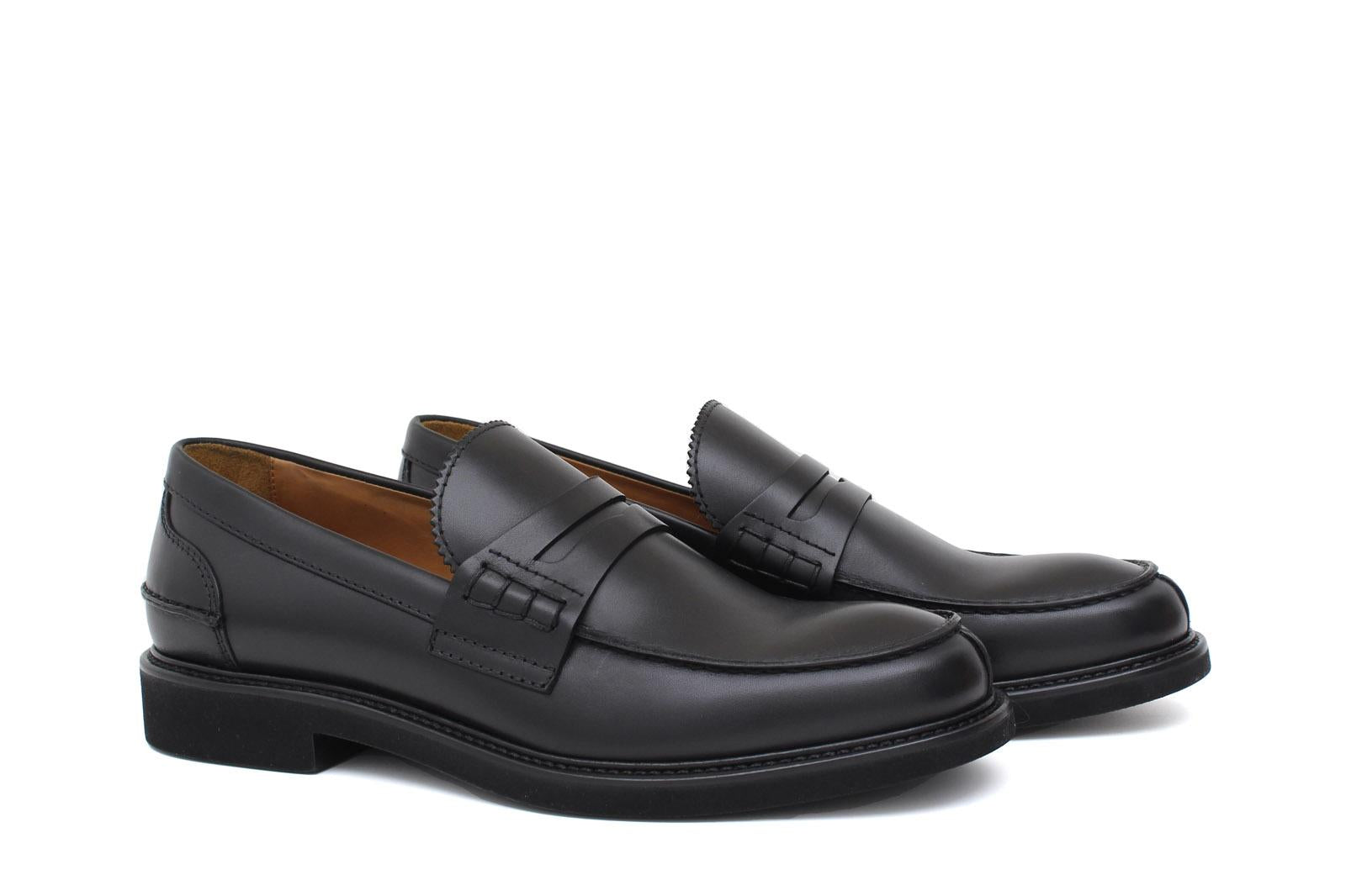 College stile inglese in vitello a pieno fiore nero con fondo gomma leggero 5316GWSERNE 351 ROSSI