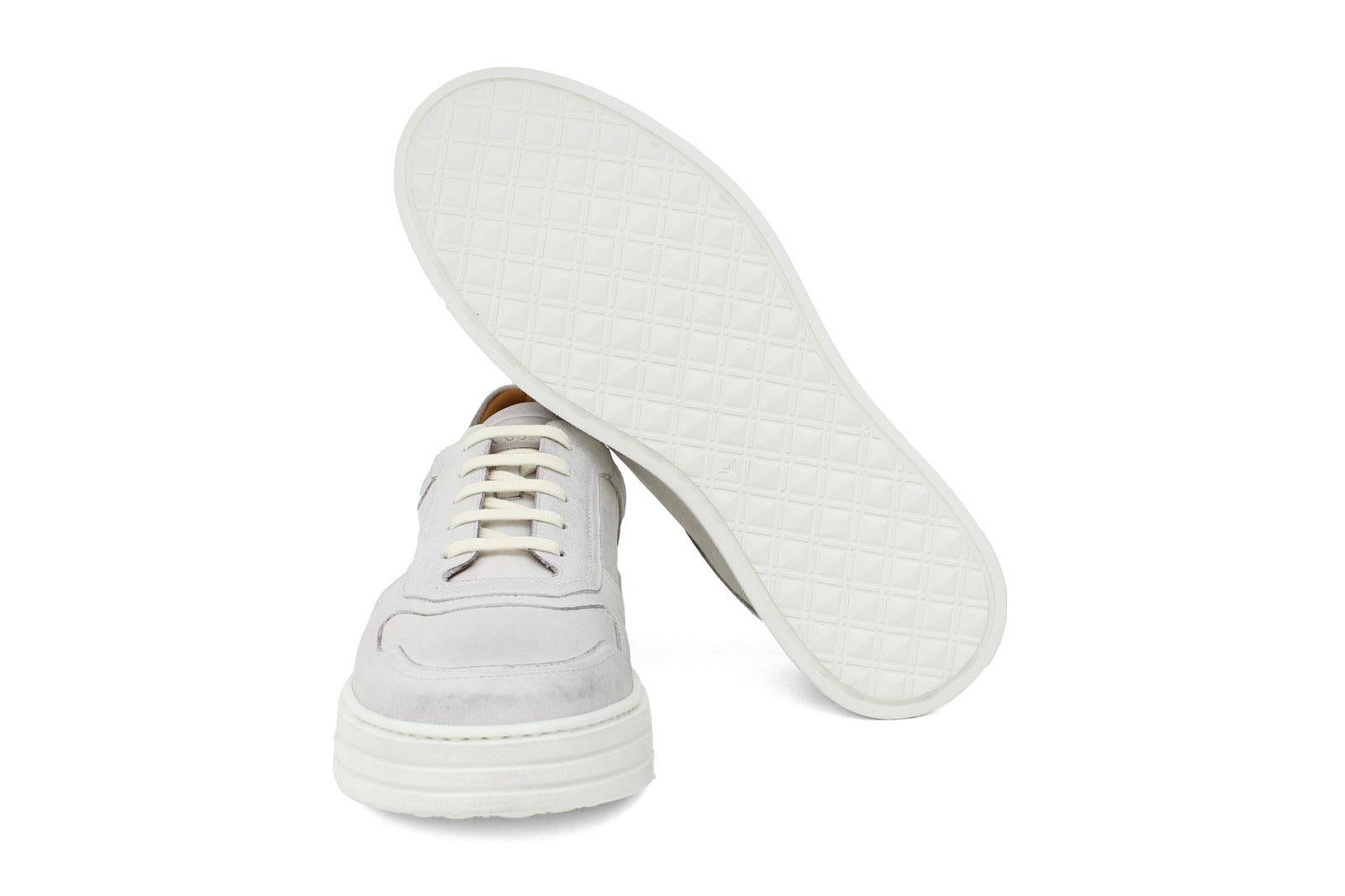 Sneakers in vitello naturale bianco antik e fondo in gomma leggera 1245CVAPAN 1066 ROSSI