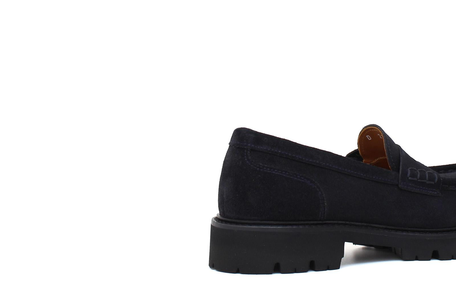 Mocassino donna stile ingegnere in suede blu e fondo in gomma leggera D212HSSBLU 7 ROSSI