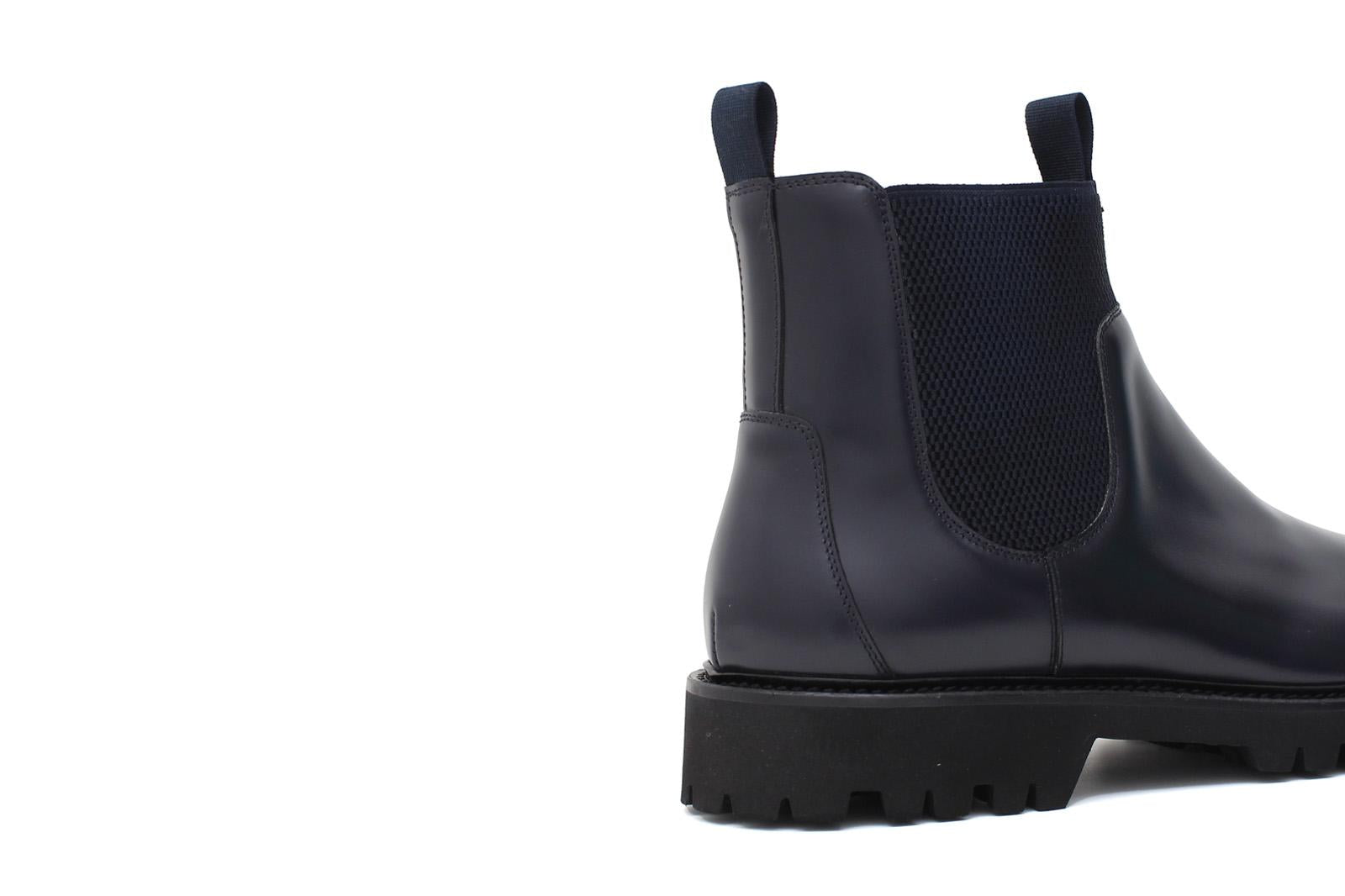 Stivaletto modello beatles in vitello spazzolato semilucido blu con fondo in gomma leggera 457PCALB 974 ROSSI