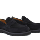 Mocassino stile ingegnere in suede blu e fondo gomma leggera 1223CHSBLU 458 ROSSI