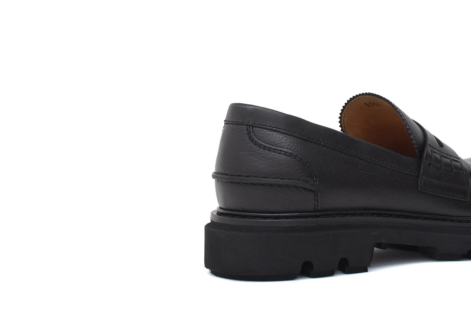 Mocassino College in bufalo nero e fondo in gomma leggera 5316RBUFN 416 ROSSI