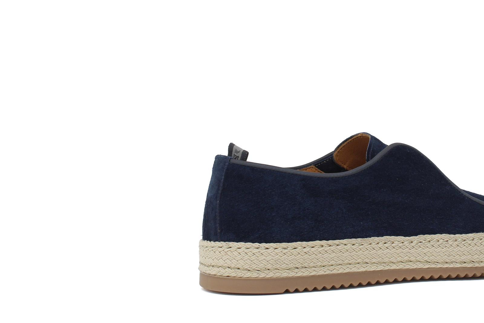Slip on in camoscio color blu navy con fondo in gomma intrecciato 1093ROVNA 1130 ROSSI