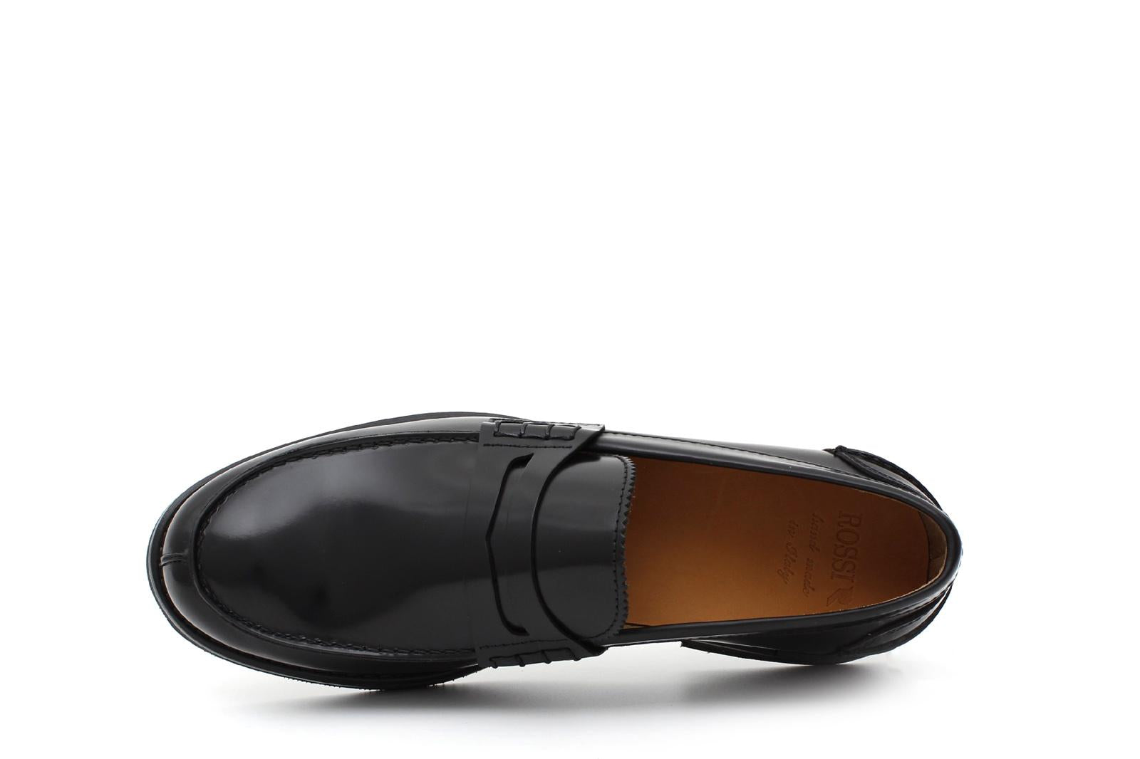 College stile inglese in vitello spazzolato nero con fondo in gomma leggera 5940GCNE 973 ROSSI