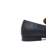 Doppia fibbia a sacchetto intero in vitello naturale blu sfumato e fondo in cuoio antiscivolo cucito blake 267DIXBLU 631 ROSSI 