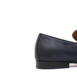 Doppia fibbia a sacchetto intero in vitello naturale blu sfumato e fondo in cuoio antiscivolo cucito blake 267DIXBLU 631 ROSSI 