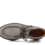 Polacchino stringato modello ingegnere in camoscio e profili in pelle color roccia con fondo in gomma leggera 1253PCHSC 120 ROSSI 