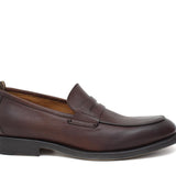 Mocassino in vitello naturale marrone sfumato con fondo in gomma cucito blake 639DIXCAS 243  UN ROSSI 