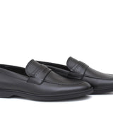 Mocassino in vitello morbido color nero con fondo in gomma cucita blake 1074LOSNE 94 ROSSI 