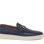 Slip-on con accessorio in vitello bottalato navy con fondo in gomma cucito 646VBNAV 1131 ROSSI 