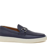 Slip-on con accessorio in vitello bottalato navy con fondo in gomma cucito 646VBNAV 1131 ROSSI 