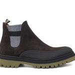 Beatles con elastico bicolore, tomaia in camoscio ingrassato testa di moro e riporto in caucciù con fondo gomma leggero 414PEBHM 1079 ROSSI 