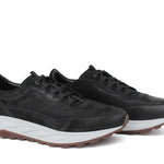 Sneakers in vitello nabuk nero con fondo in gomma leggero vibram 1261BRNE 47 ROSSI 