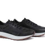 Sneakers in vitello nabuk nero con fondo in gomma leggero vibram 1261BRNE 47 ROSSI 