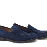 Mocassino in camoscio navy con fondo in gomma cucito blake 639FLOOLT 411 ROSSI 