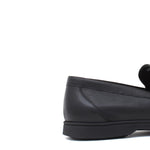 Mocassino in vitello morbido color nero con fondo in gomma cucita blake 1074LOSNE 94 ROSSI 