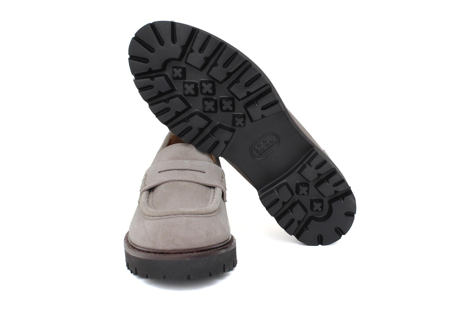 Mocassino donna stile ingegnere in suede color roccia e fondo in gomma leggera D212HSCLO 35 ROSSI 