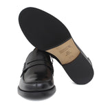 Mocassino College stile inglese in vitello spazzolato nero e fondo in cuoio 1/2 gomma 5316VCN 228 ROSSI 