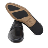 Mocassino con accessorio in canguro nero con fondo cuoio con inserti antiscivolo 1090CANNE 9 ROSSI 