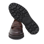 Mocassino donna stile ingegnere in vitello naturale marrone sfumato e fondo in gomma leggera D212VACAS 10 ROSSI 