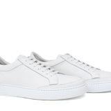 Sneaker in vitello dollaro color off white e fondo in gomma leggera cucito 643LBOW 997 ROSSI 