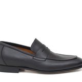 Mocassino a sacchetto  in vitello a pieno fiore color nero con fondo in cuoio antiscivolo 1419DNE 954 ROSSI 