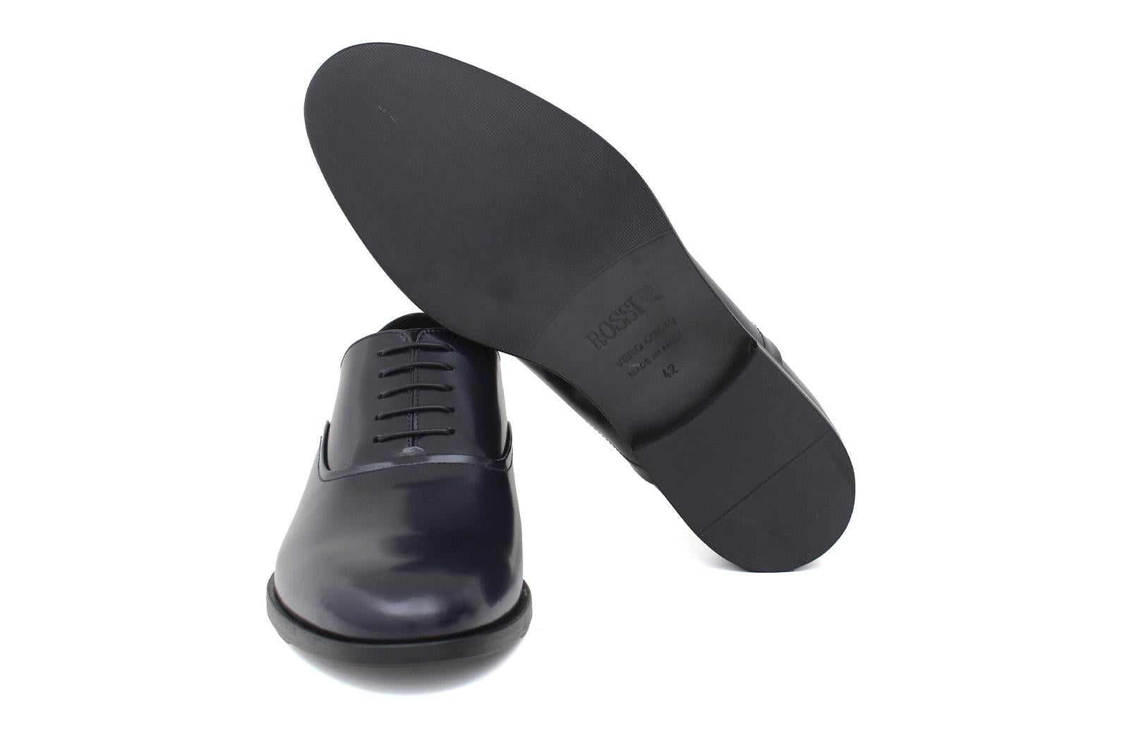 Francesina in vitello spazzolato navy  con fondo in cuoio 221TNAV 271 ROSSI 