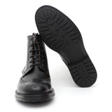 Polacchino stringato stile inglese in vitello nero e fondo in gomma 8109PSNER 142 ROSSI 