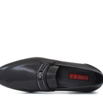 Mocassino con accessorio in canguro nero con fondo cuoio con inserti antiscivolo 1090CANNE 9 ROSSI 