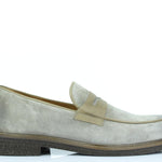Mocassino in camoscio anticato color roccia con fondo in gomma leggera cucita 7631RUSCL 504 ROSSI 