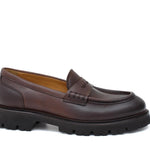 Mocassino donna stile ingegnere in vitello naturale marrone sfumato e fondo in gomma leggera D212VACAS 10 ROSSI 