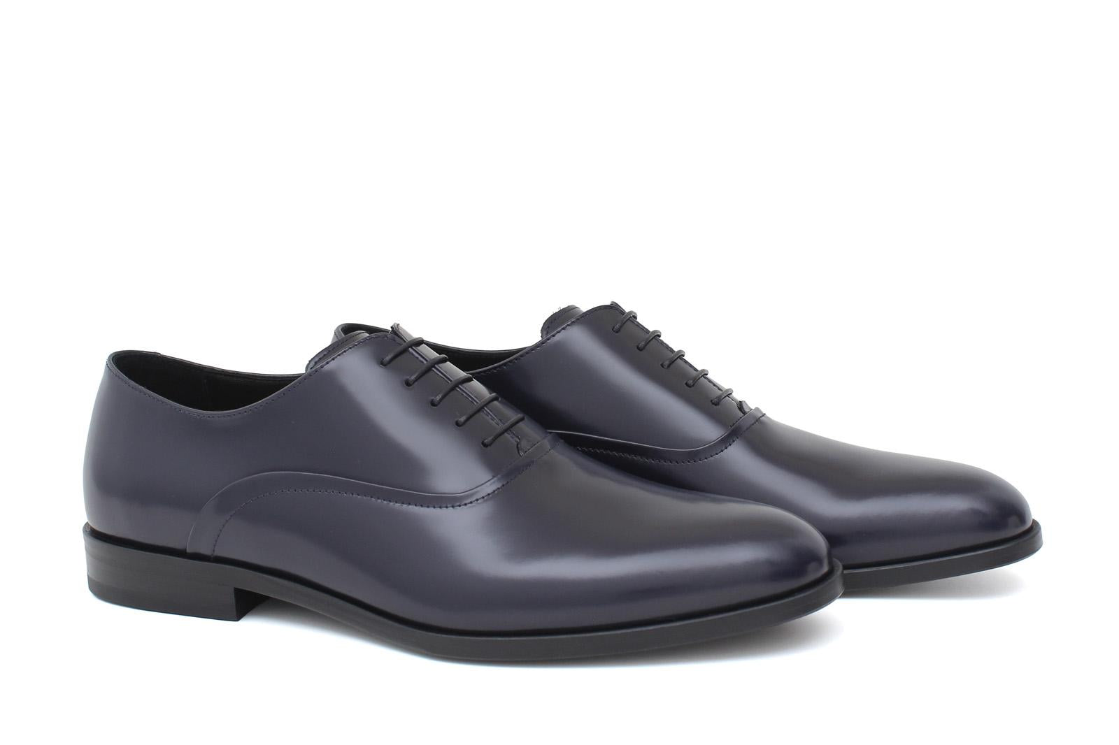Francesina in vitello spazzolato navy  con fondo in cuoio 221TNAV 271 ROSSI 