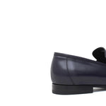 Mocassino in vitello spazzolato navy con fondo in cuoio 1464TBN 71 ROSSI 