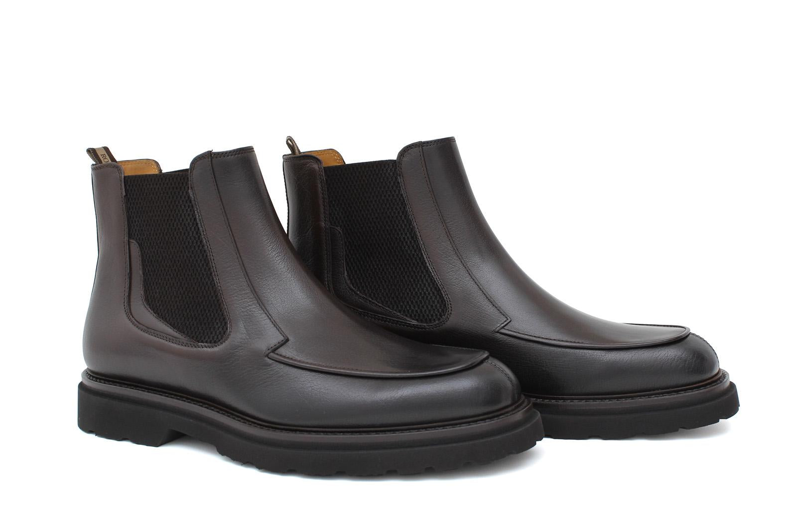 Beatles in pellame bufalo testa di moro sfumato con fondo in gomma leggera 1207PRTM 377 ROSSI 