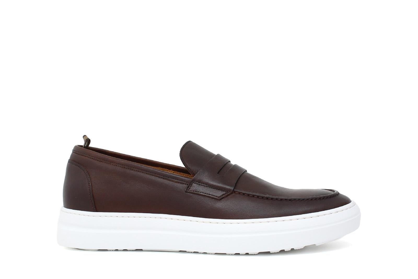 Slip on in vitello naturale marrone sfumato con fondo in gomma leggera 9688DIXCA 207 ROSSI 