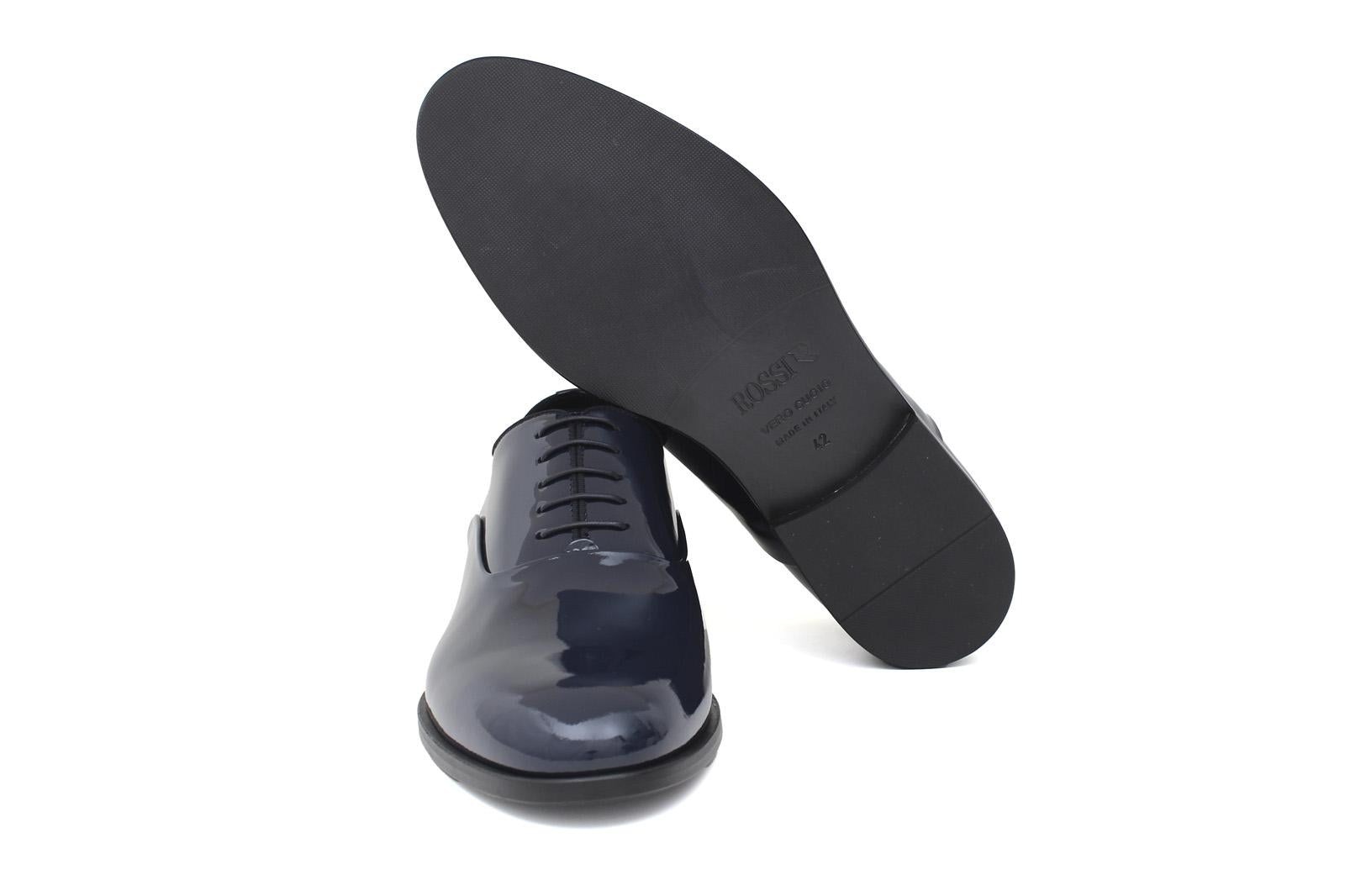 Francesina  in vernice bluette  con  fondo in cuoio 607VBETTE 277 ROSSI 