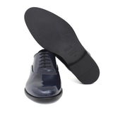 Francesina  in vernice bluette  con  fondo in cuoio 607VBETTE 277 ROSSI 