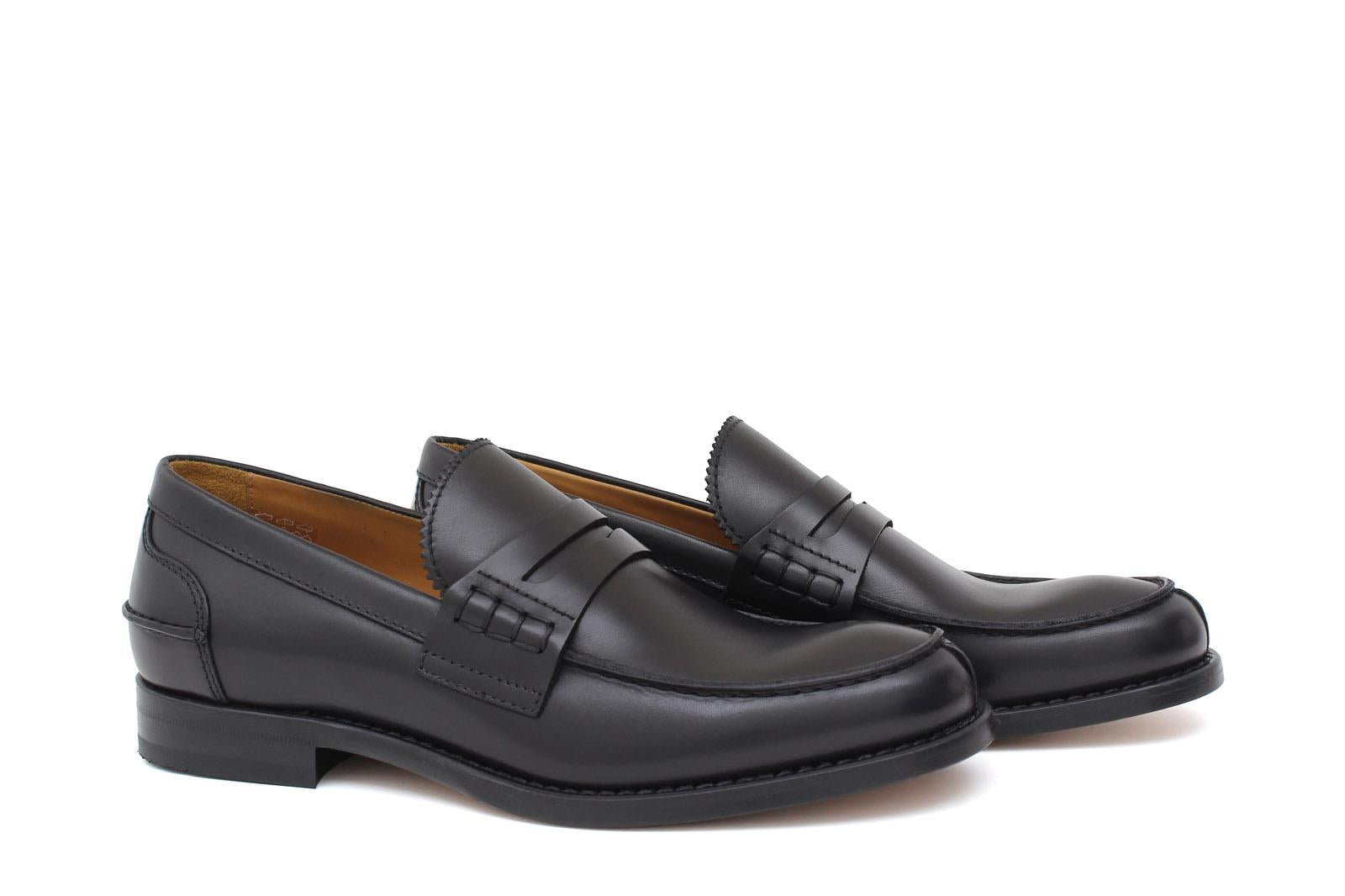 College stile inglese in vitello a pieno fiore nero con fondo cuoio cucito blake 5316CSN 298 ROSSI 