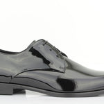 Derby in vernice nera con fondo in cuoio 7652VN 90 ROSSI 