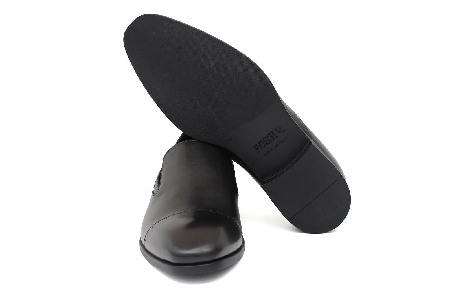 Mocassino in pelle nappa nera con fondo in gomma 1012NAPNE 135 ROSSI 