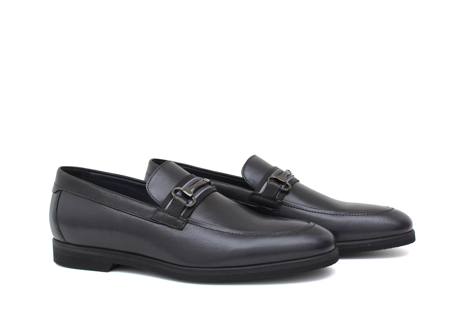 Mocassino con accessorio in bufalo colore blu scuro e fondo in gomma leggera 7786SLBFB 171 ROSSI 