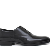 Francesina in vernice nero con fondo in cuoio 607VNER 1025 ROSSI 