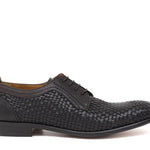 Derby in vitellino intrecciato color nero con fondo in cuoio cucito blake 8727VITM 192 ROSSI 
